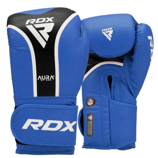 Боксерські рукавиці RDX AURA PLUS T-17 Blue/Black 10 унцій