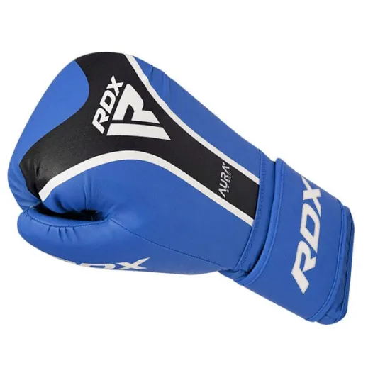 Боксерські рукавиці RDX AURA PLUS T-17 Blue/Black 10 унцій
