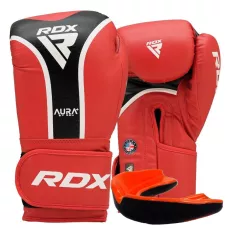 Боксерские перчатки RDX AURA PLUS T-17 Red/Black 14 унций
