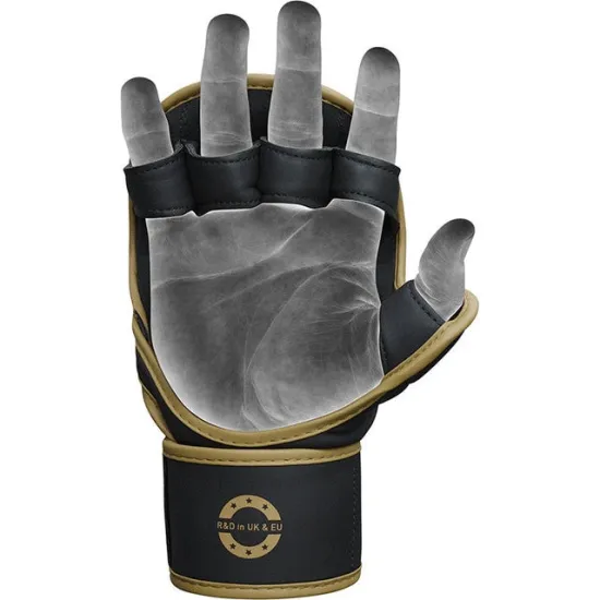 Перчатки ММА RDX F6 KARA Matte Golden Plus S/M