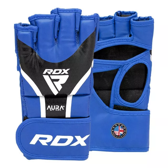 Перчатки ММА RDX AURA PLUS T-17 Blue/Black S