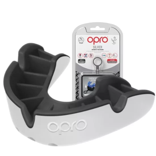 Капа OPRO Silver White/Black-доросла