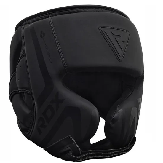 Боксерский шлем RDX T15 Noir Cheek Protector Matte Black M