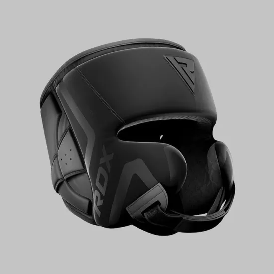 Боксерский шлем RDX T15 Noir Cheek Protector Matte Black M