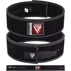 Пояс для тяжелой атлетики RDX 4 Pro Liver Buckle кожаный Black Plus M