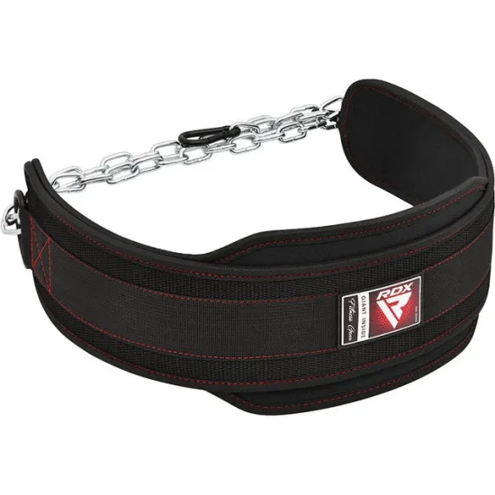 Пояс для отягощений с цепью RDX T7 Dipping Belt 2 Layer неопреновый Black