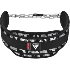 Пояс для обтяжень з ланцюгом RDX T7 Pro Dipping Belt 2 Layer  неопреновий Camo Grey