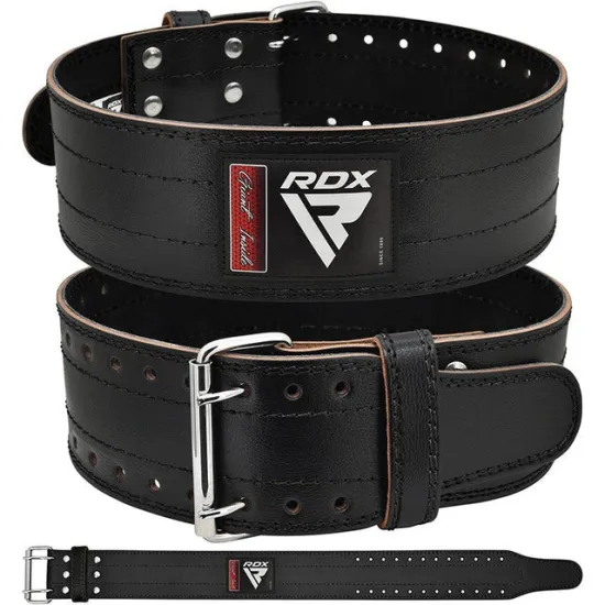 Пояс для пауэрлифтинга RDX кожаный RD1 Black S