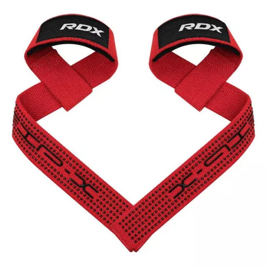 Лямки для тяги RDX S4 Gym Cotton Gel Straps Red Plus