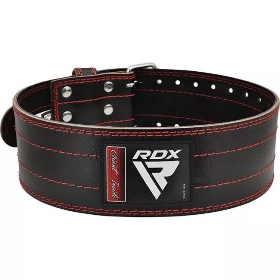 Пояс для пауэрлифтинга RDX RD1 кожаный Red M