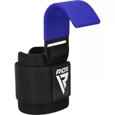 Крюки для тяги на запястье RDX W5 Gym Hook Strap Blue Plus