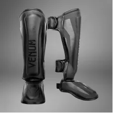 Детская защита ног Venum Elite Shin Guards Kids Matte Black-S