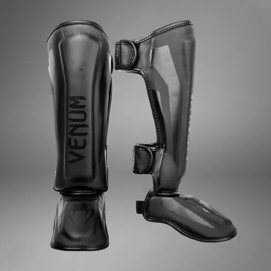 Детская защита ног Venum Elite Shin Guards Kids Matte Black-S