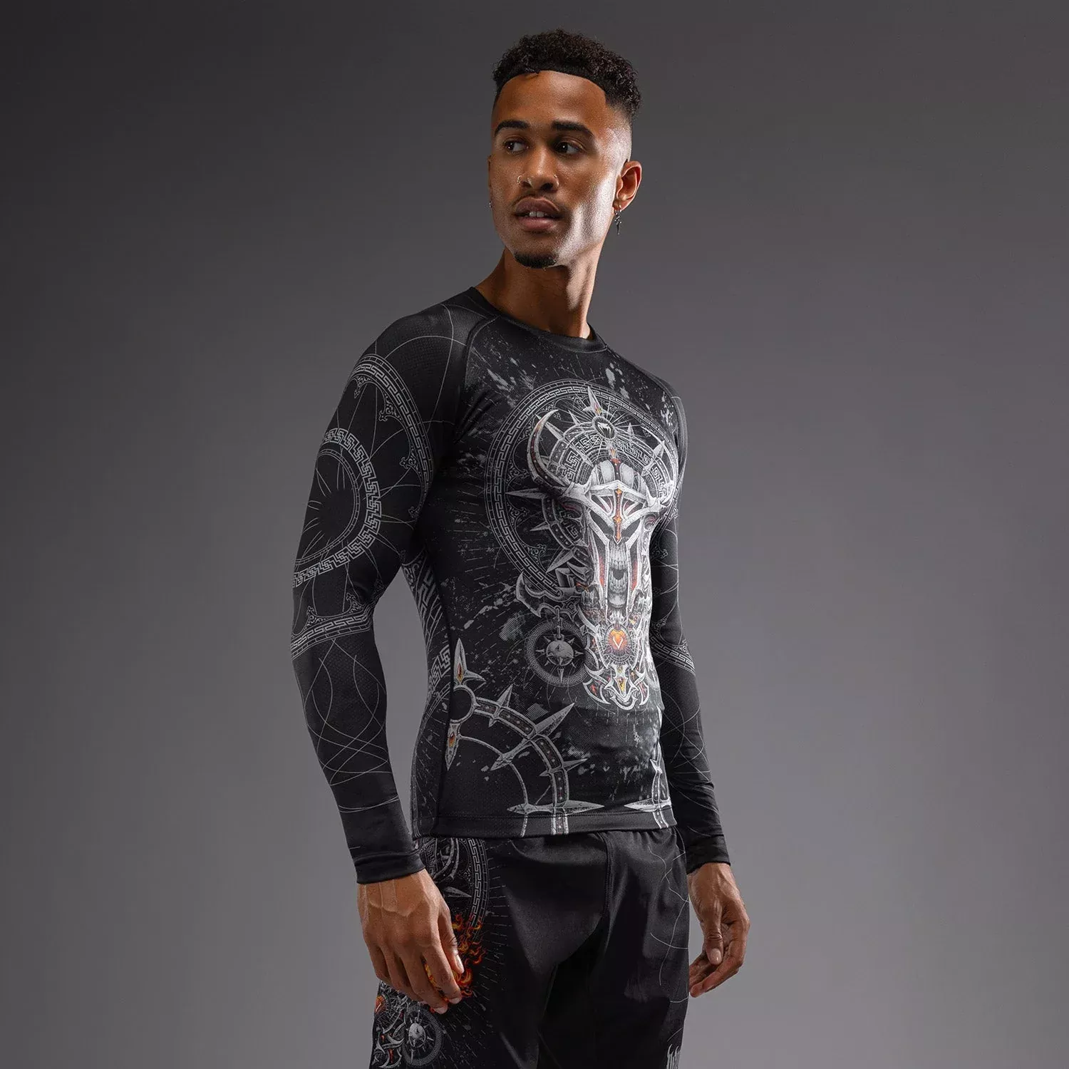 Рашгард Venum Gladiator 5.0 Men's Long Sleeve Black/Silver-S