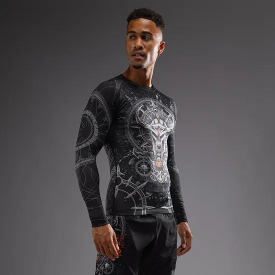 Рашгард Venum Gladiator 5.0 Men's Long Sleeve Black/Silver-S