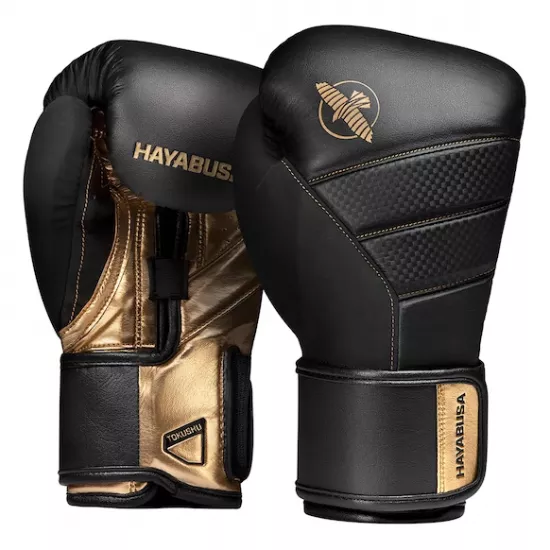 Перчатки боксерские Hayabusa T3 Boxing Gloves Black/Gold-12