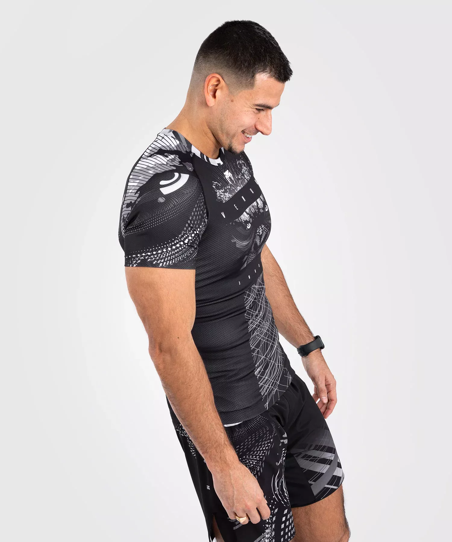 Рашгард Venum Gorilla Jungle Rashguards Short Sleeves Black/White-S
