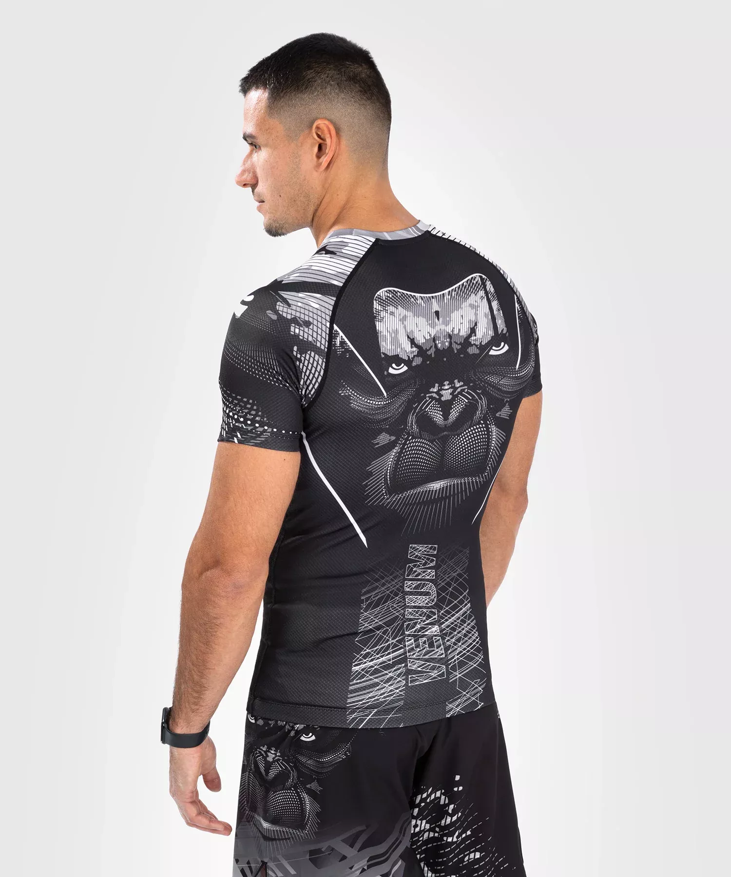 Рашгард Venum Gorilla Jungle Rashguards Short Sleeves Black/White-S