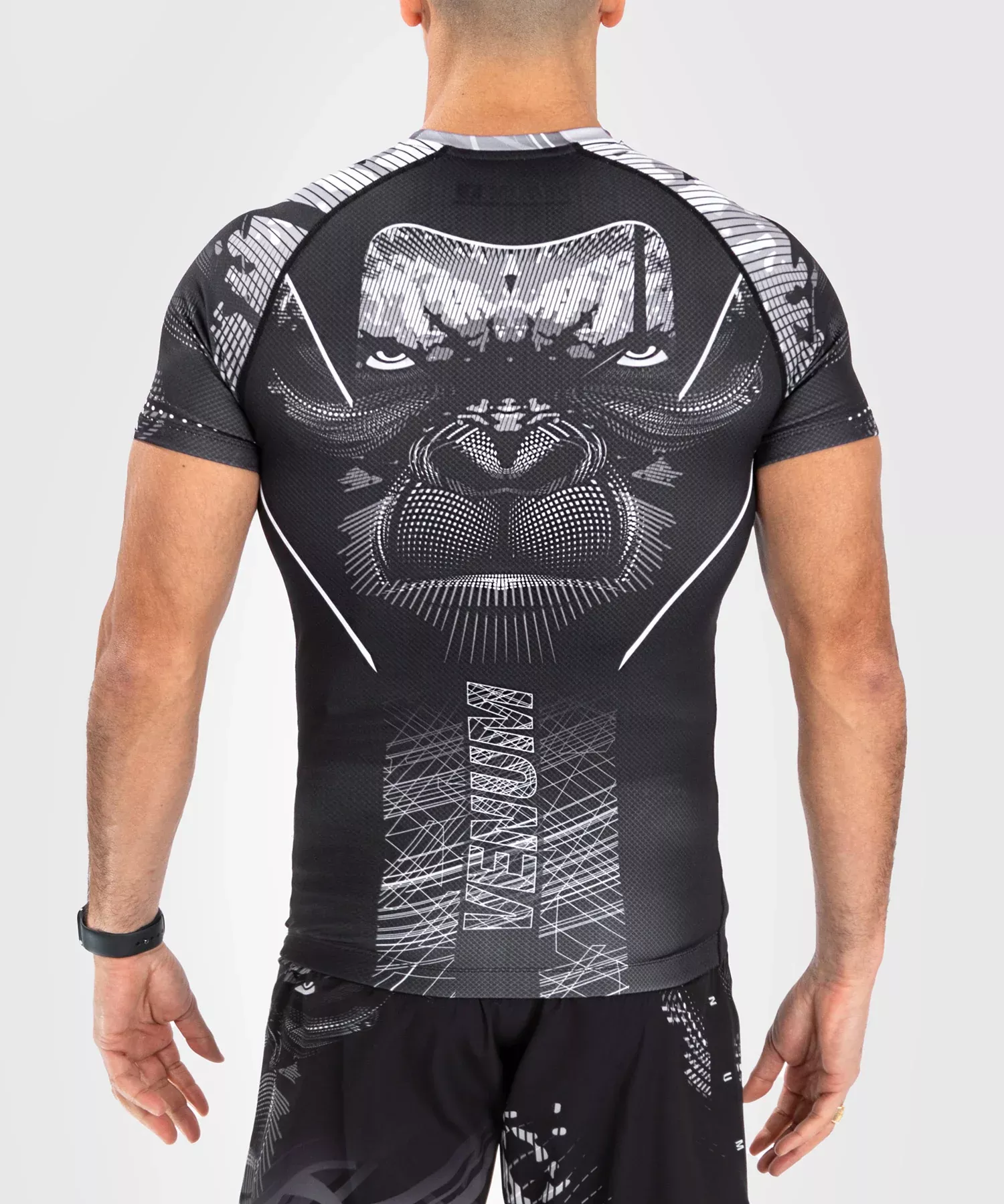 Рашгард Venum Gorilla Jungle Rashguards Short Sleeves Black/White-S