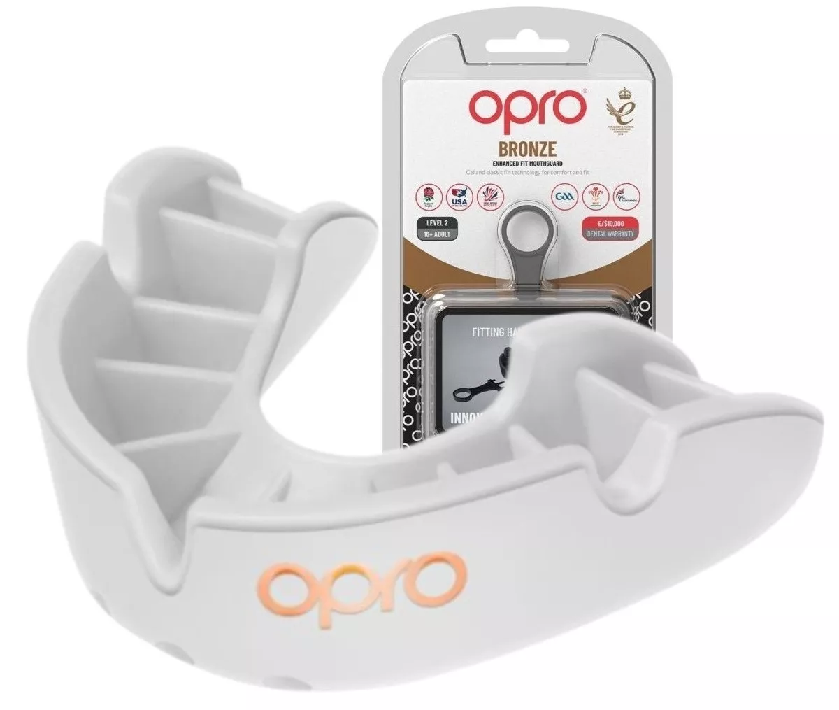 Капа OPRO Bronze White (art.102501004)-взрослая