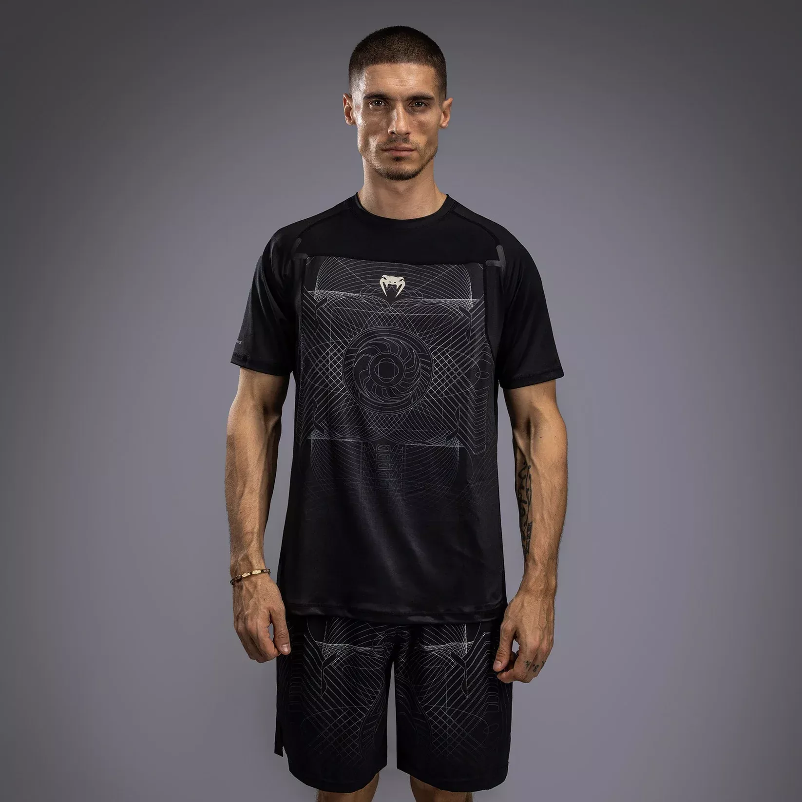 Футболка Venum G-Fit Air Men's Dry-Tech T-Shirt Deep Black/Desert Sand-S
