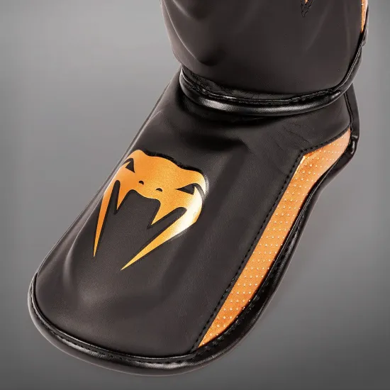 Защита ног Venum Elite Evo Shinguards Black/Bronze-M