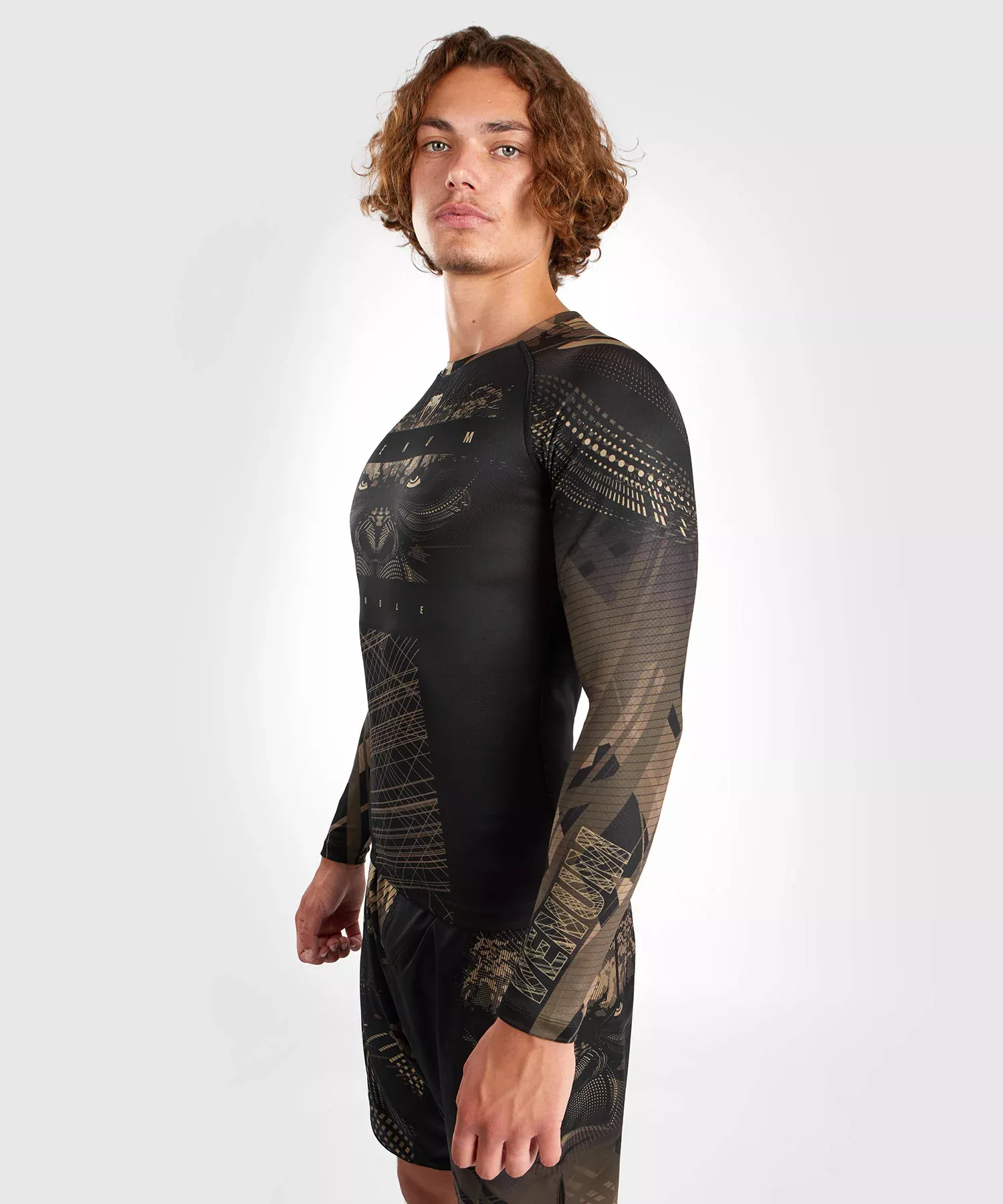 Рашгард Venum Gorilla Jungle Rashguards Long Sleeves Black/Sand-S