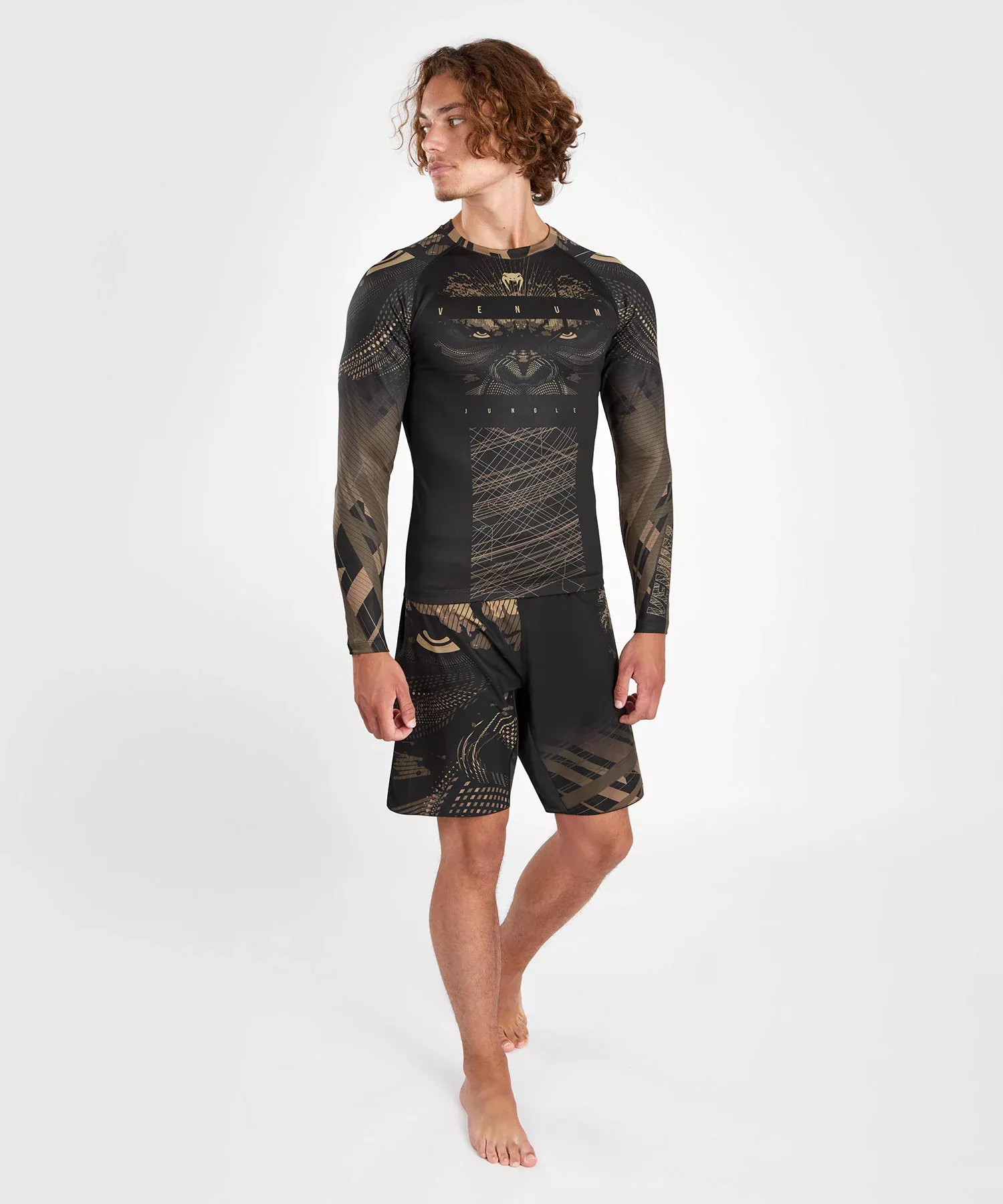 Рашгард Venum Gorilla Jungle Rashguards Long Sleeves Black/Sand-S