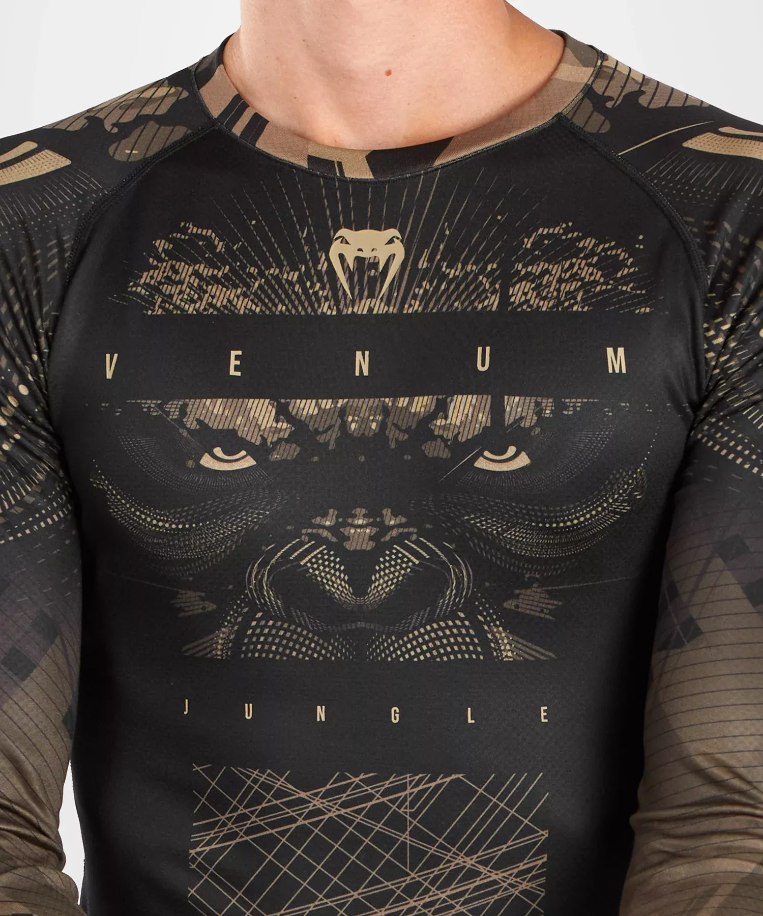 Рашгард Venum Gorilla Jungle Rashguards Long Sleeves Black/Sand-S