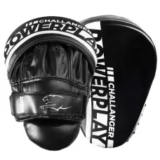 Лапи боксерські PowerPlay 3041 Чорно-білі PU [пара]