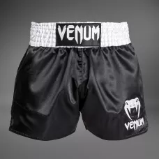 Шорты для тайского бокса Venum Classic Muay Thai Shorts Black/White-L