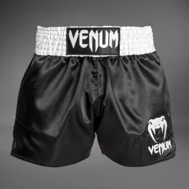 Шорты для тайского бокса Venum Classic Muay Thai Shorts Black/White-S