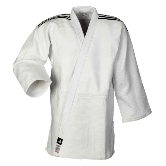 Кимоно для дзюдо ADIDAS J-IJF-2 Champion III с лицензией IJF белый/черные полосы-150