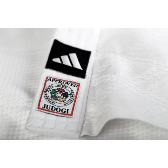 Кимоно для дзюдо ADIDAS J-IJF-2 Champion III с лицензией IJF белый/черные полосы-150