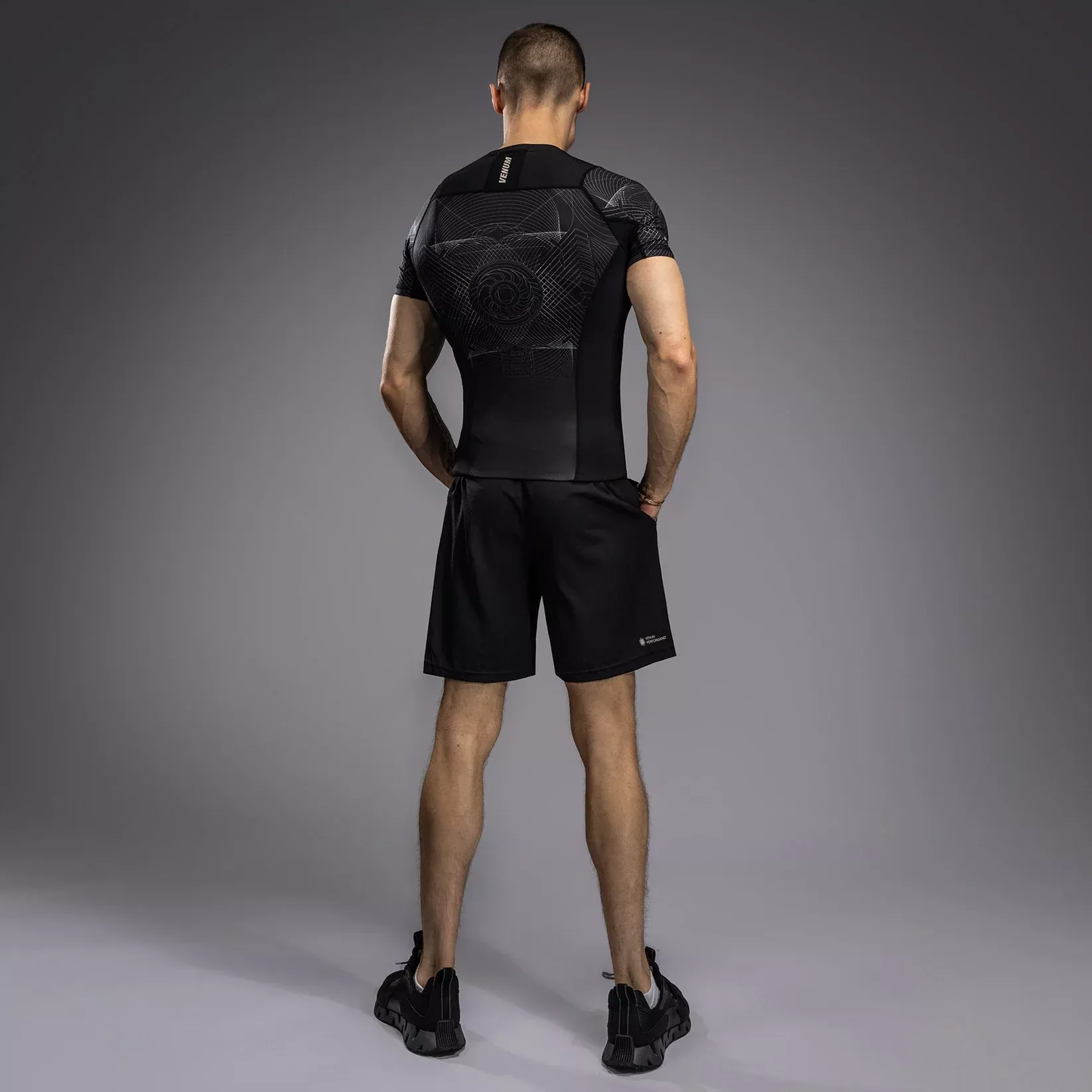 Рашгард Venum G-Fit Air Men's Short Sleeve Rashguard Deep Black/Desert Sand-S
