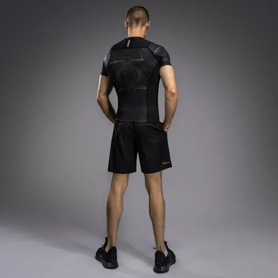 Рашгард Venum G-Fit Air Men's Short Sleeve Rashguard Deep Black/Desert Sand-S
