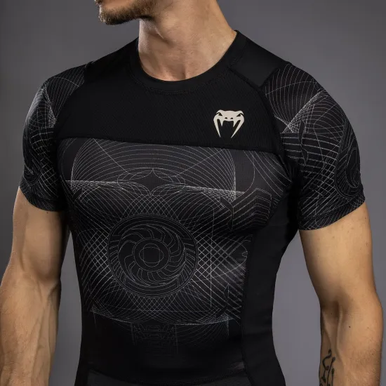 Рашгард Venum G-Fit Air Men's Short Sleeve Rashguard Deep Black/Desert Sand-S