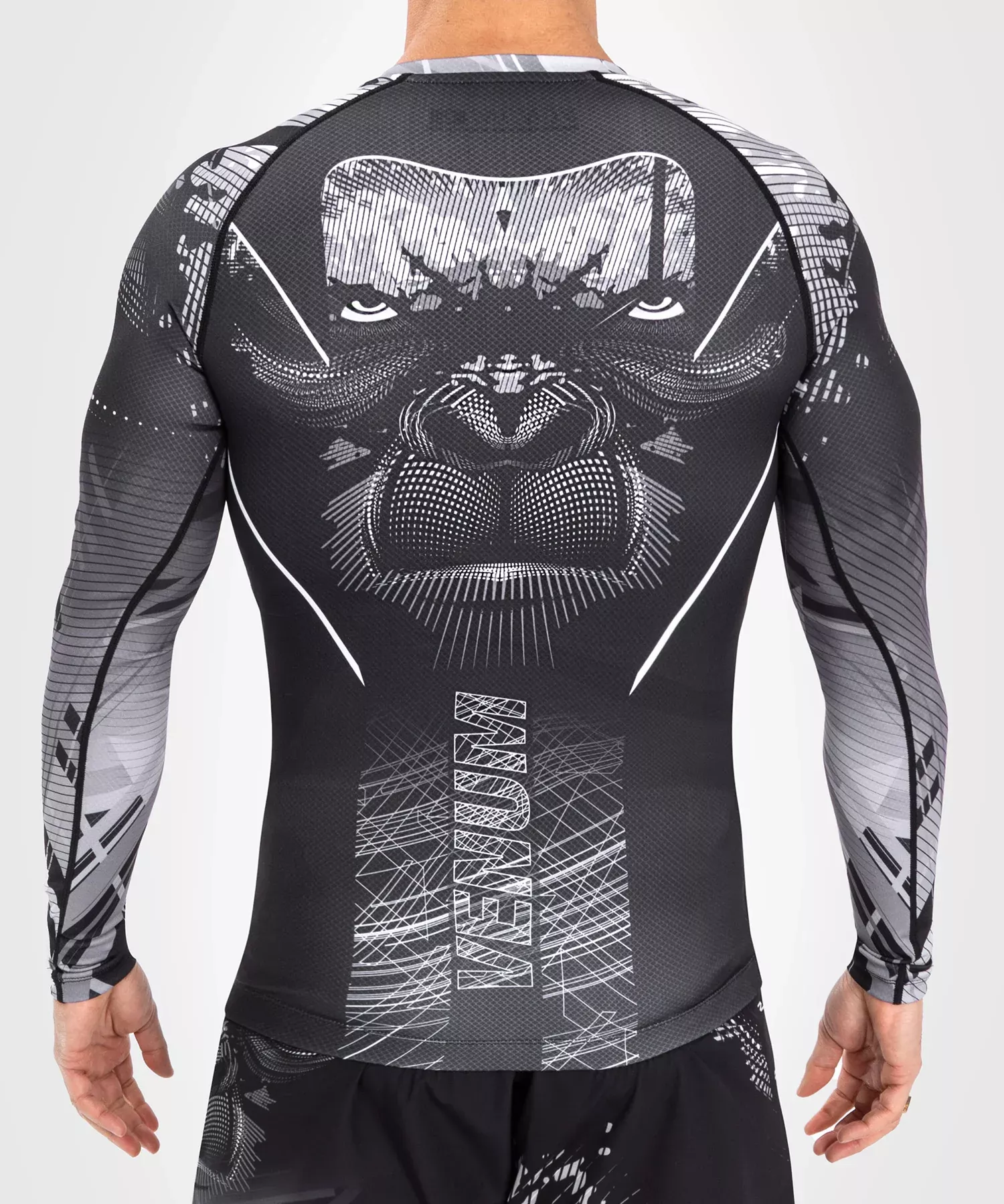 Рашгард Venum Gorilla Jungle Rashguards Long Sleeves Black/White-S
