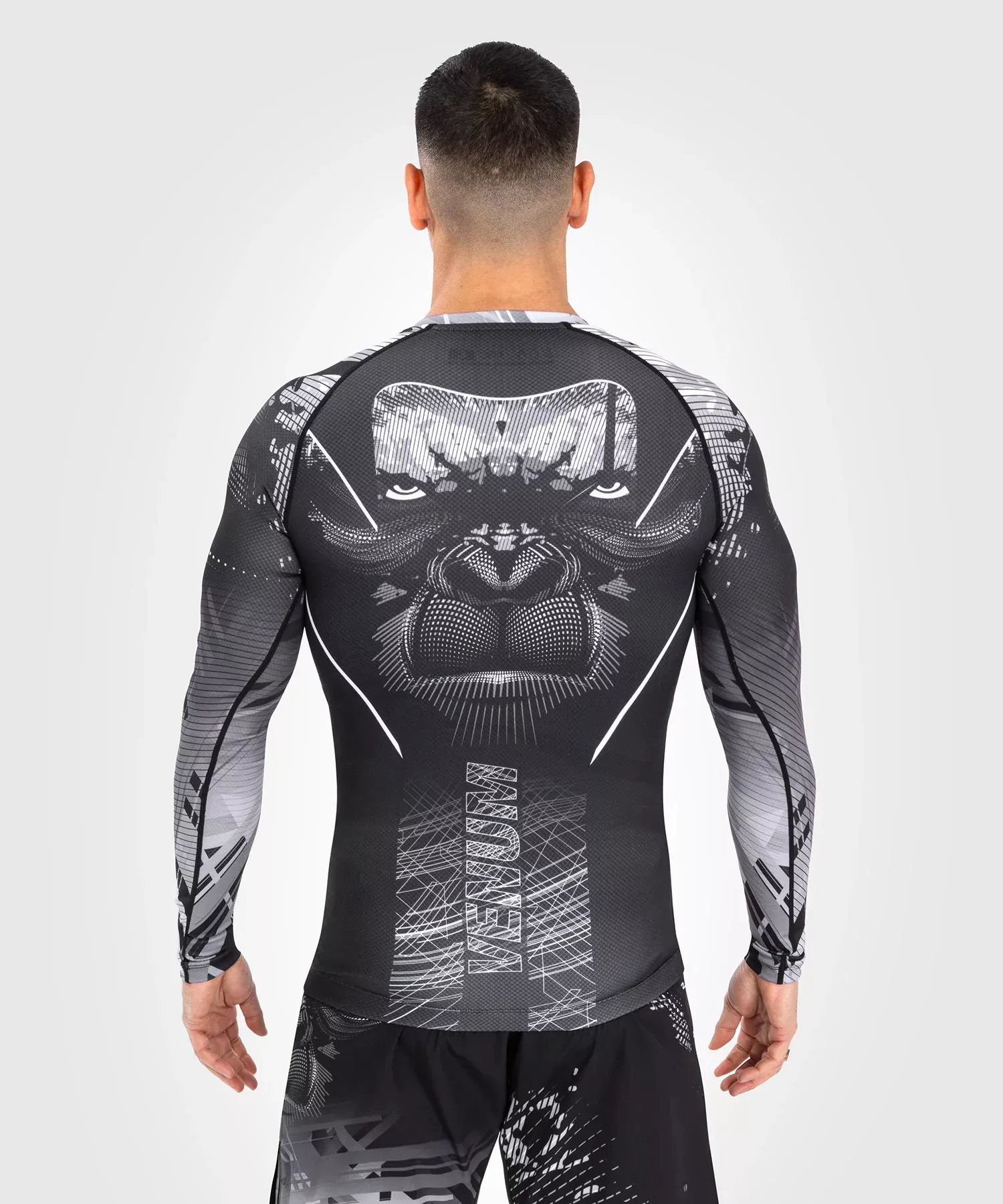 Рашгард Venum Gorilla Jungle Rashguards Long Sleeves Black/White-S