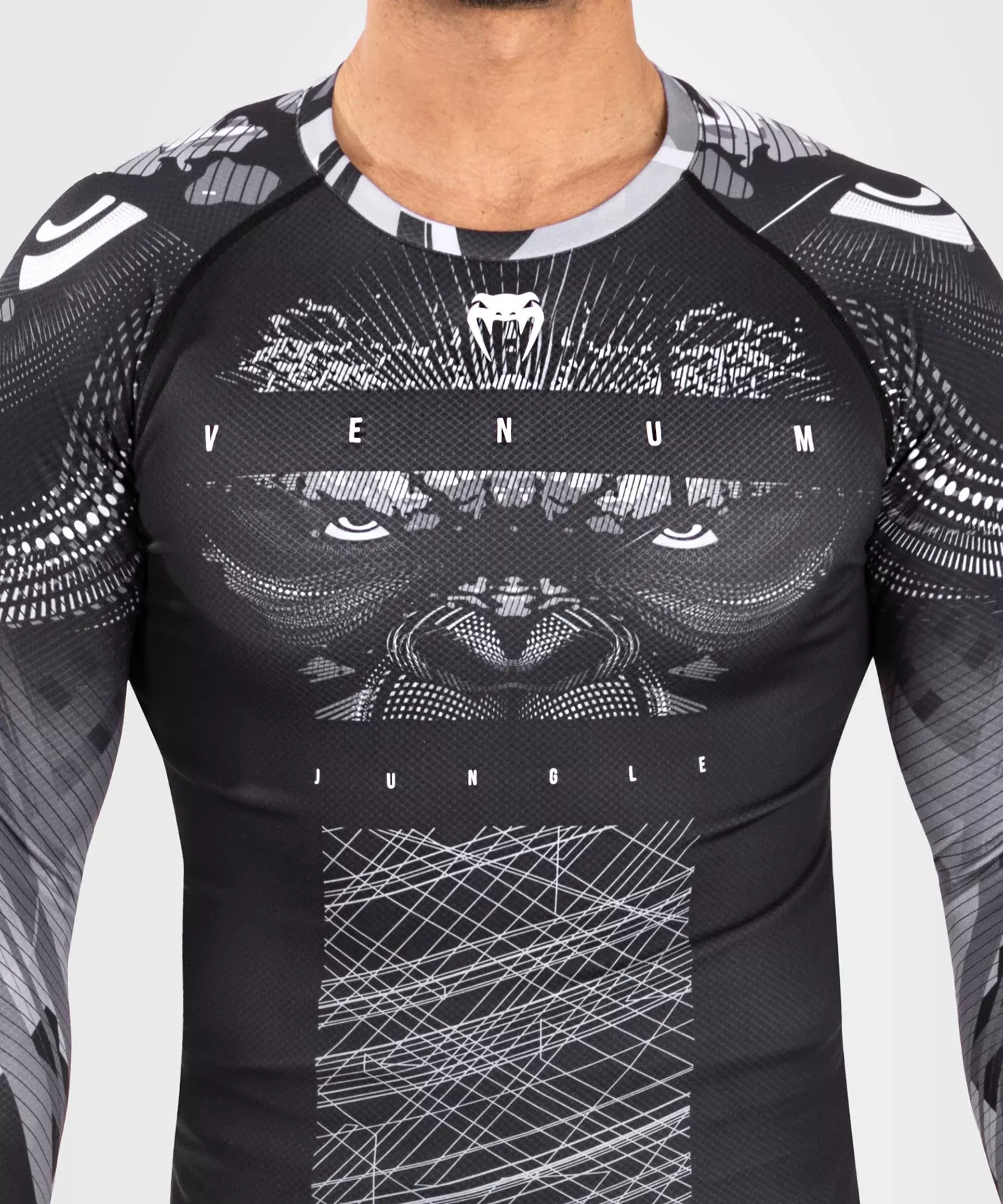 Рашгард Venum Gorilla Jungle Rashguards Long Sleeves Black/White-S