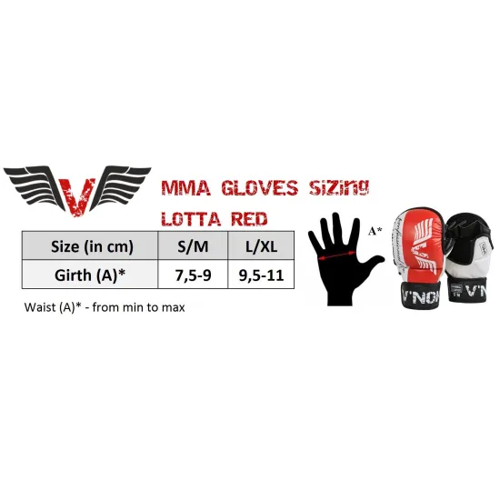 Рукавички MMA V`Noks Lotta Red S/M