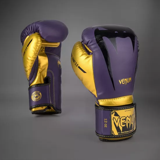 Боксерские перчатки Venum Giant 3.0 Boxing Gloves Dark Purple/Gold-10