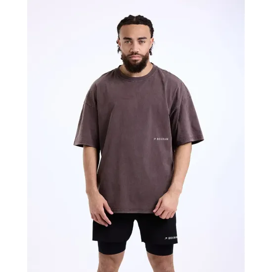 Футболка Boxraw Sparring Club Oversized Коричнева-S