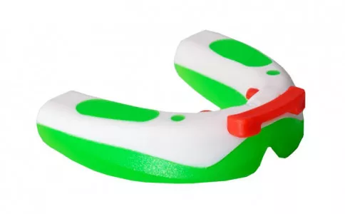 Капа боксерская PowerPlay 3316 SR зелено-белая-взрослая