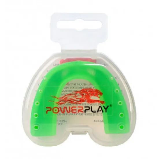 Капа боксерська PowerPlay 3316 SR зелено-біла-доросла