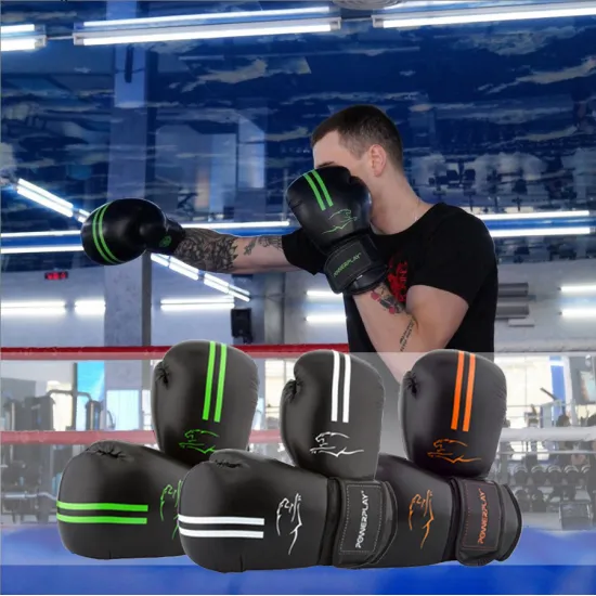 Боксерські рукавички PowerPlay 3016 чорно-зелені 8 унцій