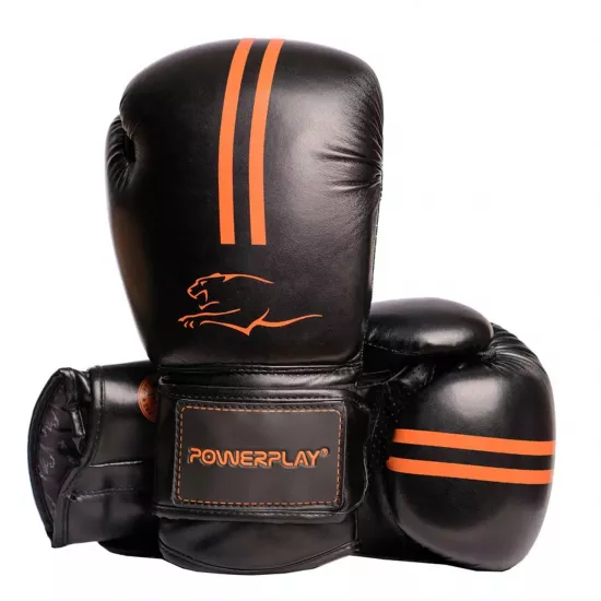 Боксерські рукавички PowerPlay 3016 чорно-жовтогарні 8 унцій