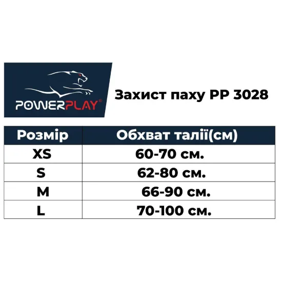 Захист паху PowerPlay 3028 білий XS