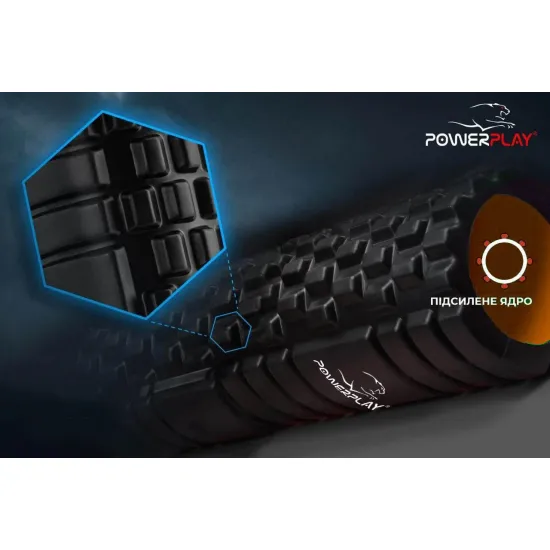 Масажний ролик PowerPlay 4025 чорно-жовтогарячий