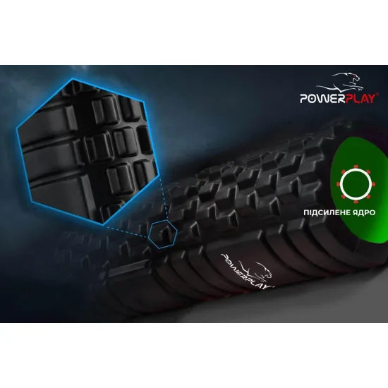 Масажний ролик PowerPlay 4025 Чорно-зелений